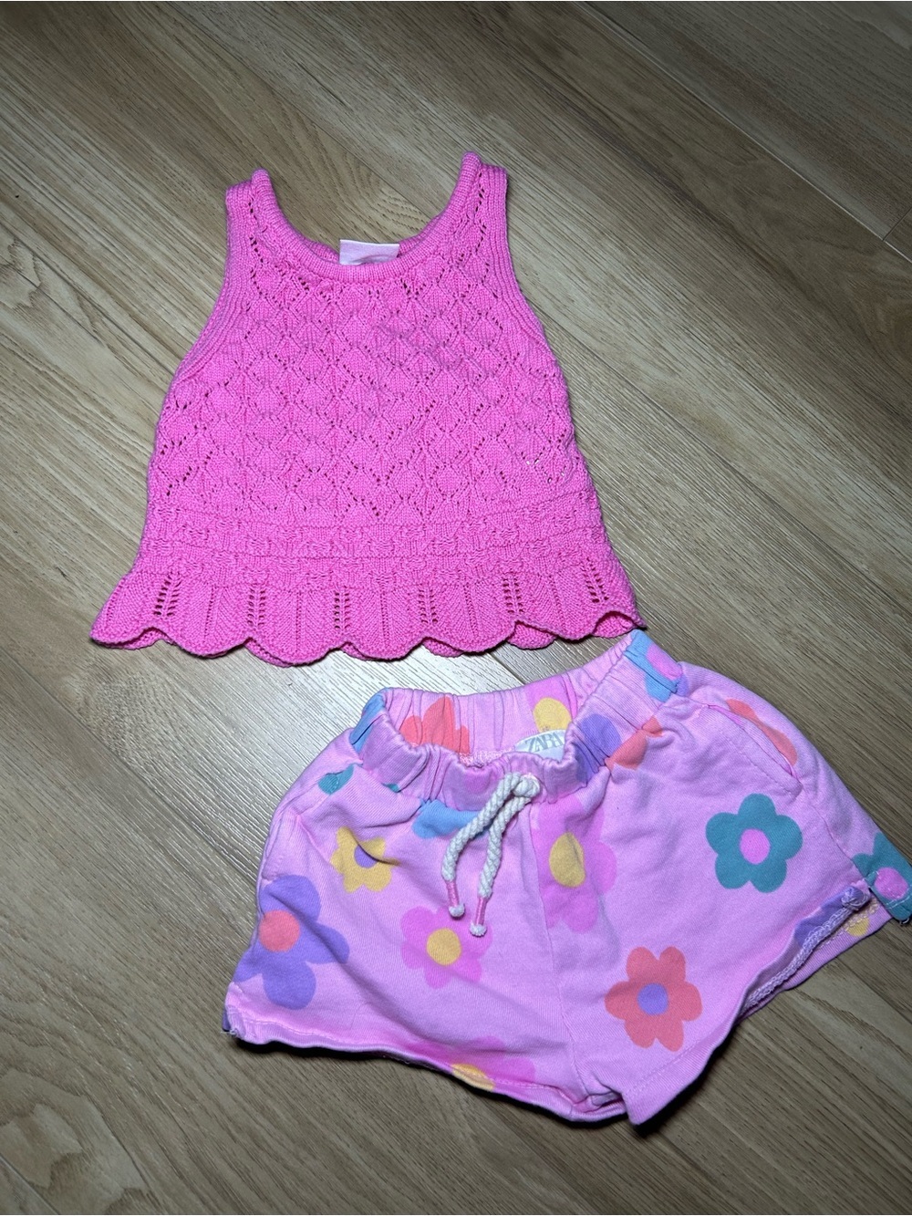 Zara Bright Pink Knit Baby Tank